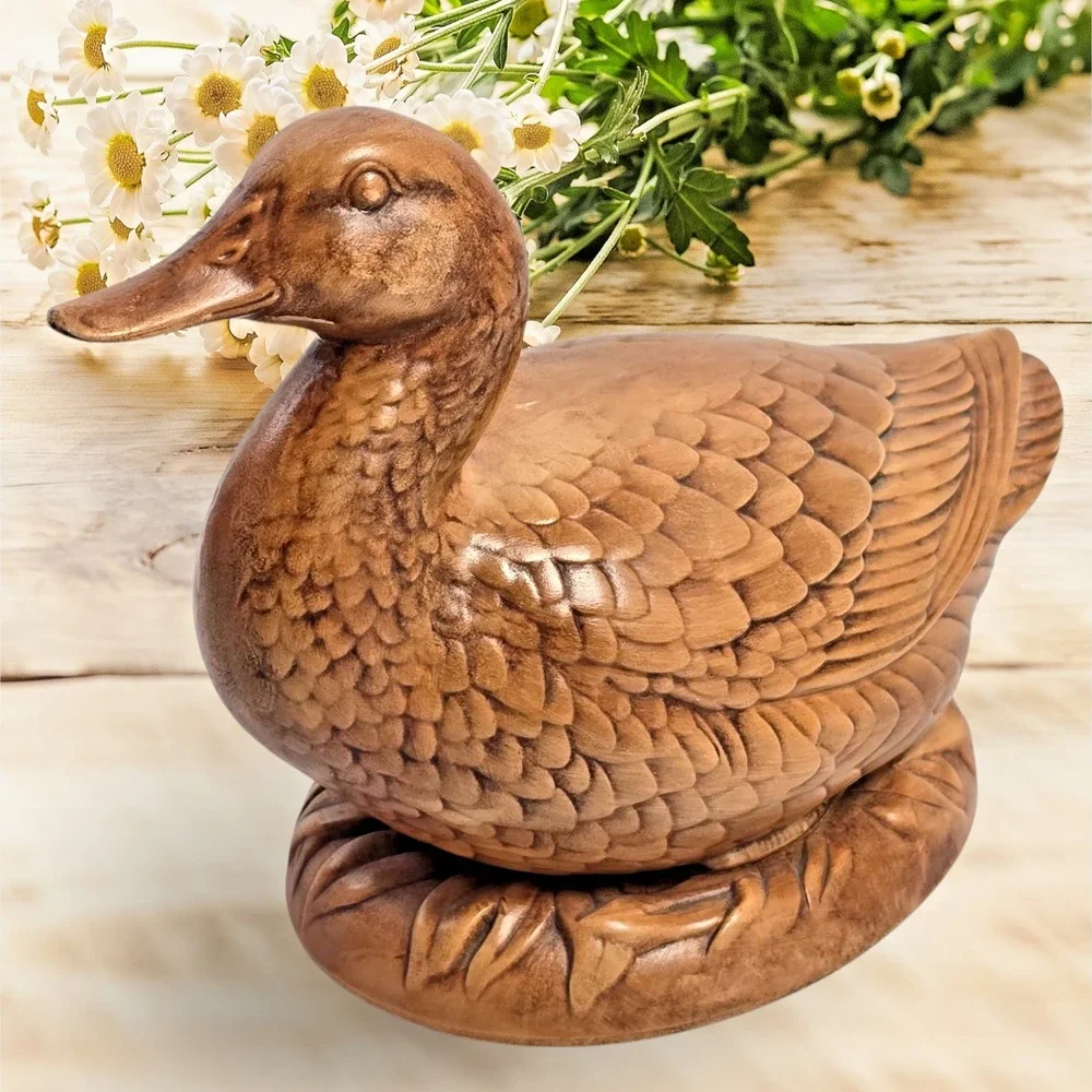Vintage Holland Mold Brown Ceramic Peking Duck Figurine Bird 7